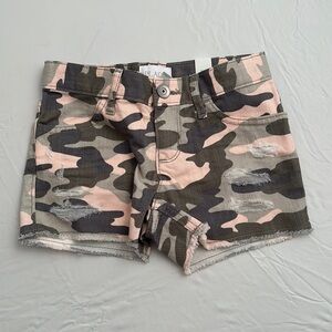 The Children’s Place pink and gray camouflage denim shorts